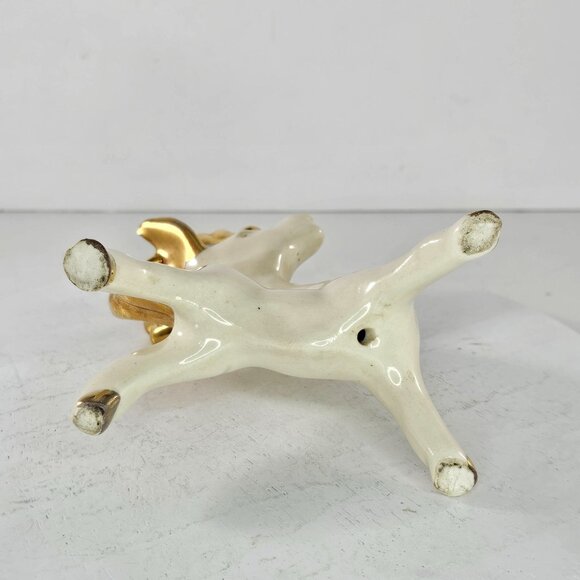 Vintage 1950s Gold & White Donkey Figurine Whimsical Silly - Picture 6 of 8